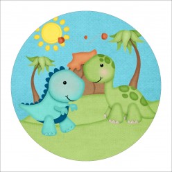 Painel Redondo Dino Baby (Sem Emenda)