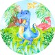 Painel Redondo Dino Baby (Sem Emenda)